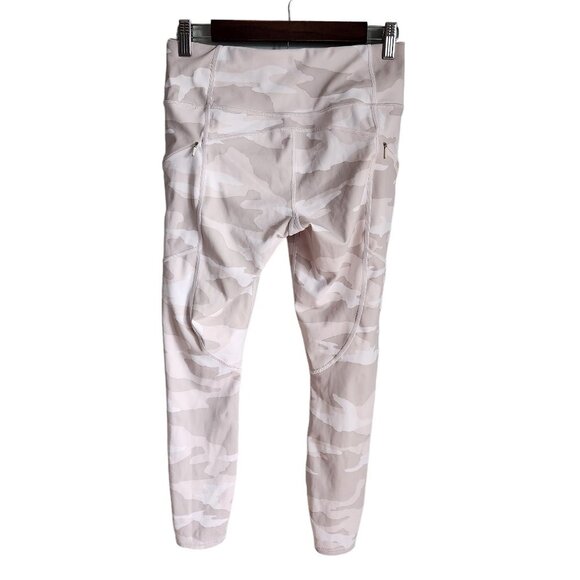 Athleta Women's Small Beige Tan Camo Contender 
 7/8 Tight Zip Pockets, size S - Picture 6 of 12